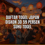 Pasar Jepang ramai saat senja dengan aktivitas terkait lotere.