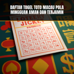 Togel Toto Macau zoom in on lottery ticket with colorful symbols and numbers.